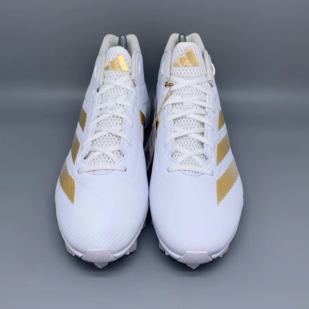 Adidas Adizero Impact.2 MD White Gold Football Cleats IF5106 Men’s Sz‎ 12 NWT